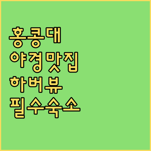 홍콩대학교 야경 사진 찍기 좋은 곳과 이동 편한 하버뷰 숙소 완벽 정리