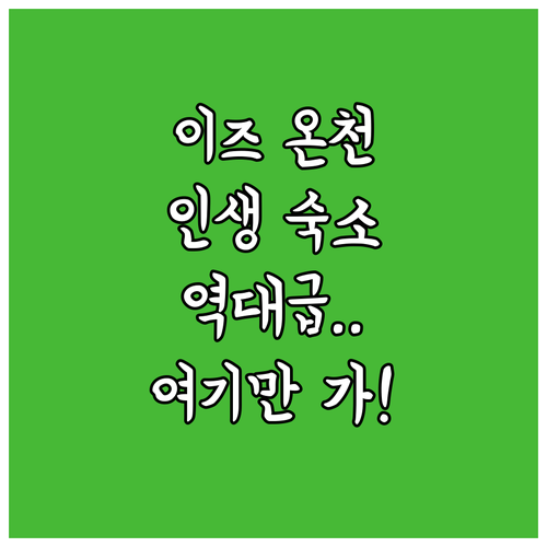 일본 시즈오카 이즈 온천 숙소 추천 5곳 위치와 장점 완벽 정리