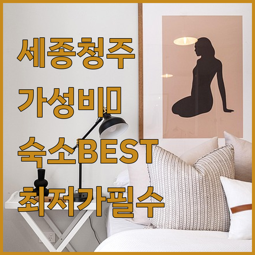 세종 청주 가성비 숙소 Best 5 위치 장점 특징 정리 및 최저가 예약 방법